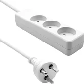Kable - MicroConnect MC-GRU0350DK rozgałęziacz 5 m 3 x gniazdo sieciowe Wewnętrzna Biały - miniaturka - grafika 1