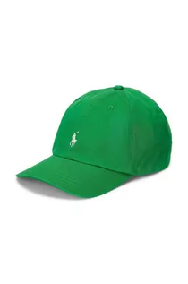 Czapki dla dzieci - Polo Ralph Lauren czapka z daszkiem bawełniana dziecięca kolor zielony gładka - grafika 1
