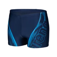 Kąpielówki męskie - Męskie Bokserki kąpielowe ARENA MEN'S SWIM SHORT GRAPHIC 005535/700 – Granatowy - miniaturka - grafika 1