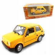 Samochody i pojazdy dla dzieci - Fiat 126p Maluch PRL żółty skala 1:21 Welly - miniaturka - grafika 1