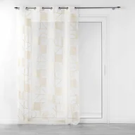 Firany - FIRANA GOTOWA NA PRZELOTKACH DO SALONU ZŁOTY WZÓR FIRANKA WOAL 140x240 - miniaturka - grafika 1