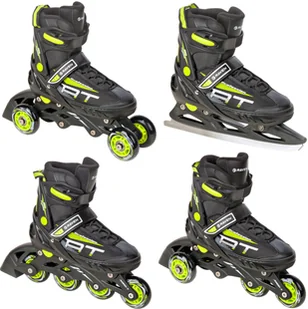 Rolki Wrotki Łyżwy 4w1 RAVEN Profession Black/Lime 28-32 - Łyżwy - miniaturka - grafika 1
