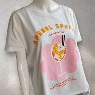 Koszulki i topy damskie - Koszulka oversizowa z kolorowym nadrukiem Drink Recipe - biały One size - miniaturka - grafika 1