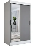 Szafy - Przesuwna szafa w kolorze biel + antracyt T2-F85 - miniaturka - grafika 1