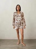 Piżamy damskie - Piżama z wiskozy porcelanowa krótka - miniaturka - grafika 1