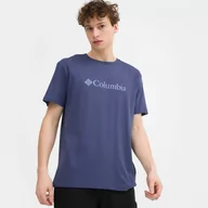 Koszulki sportowe męskie - Męski t-shirt z nadrukiem COLUMBIA CSC Basic Logo Tee - niebieski - miniaturka - grafika 1