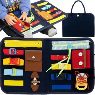 Tablica Manipulacyjna Sensoryczna Montessori Edukacyjna Zabawka dla Dzieci - Zabawki interaktywne dla dzieci Tablica Manipulacyjna Sensoryczna Montessori Edukacyjna Zabawka dla Dzieci - Zabawki interaktywne dla dzieci - miniaturka - grafika 1