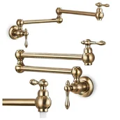 Baterie kuchenne - Bateria Kuchenna Ze Składaną Wylewką Kran Do Kuchni z Perlatorem CONCORD - SZCZOTKOWANE ZŁOTO - miniaturka - grafika 1