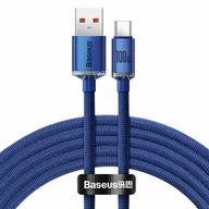 Kable USB - Baseus Crystal Shine Series kabel przewód USB do szybkiego ładowania i transferu danych USB Typ A - USB Typ C 100W 2m niebieski (CAJY000503) CAJY000503 - miniaturka - grafika 1