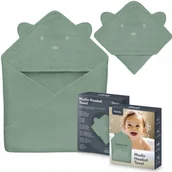 Okrycia kąpielowe dla dzieci - Lionelo Ręcznik Z Kapturkiem Muslinowy Hooded Towel Green Forest - miniaturka - grafika 1