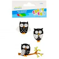 Zabawki kreatywne - Craft with Fun Naklejki sowa 3 szt. - miniaturka - grafika 1
