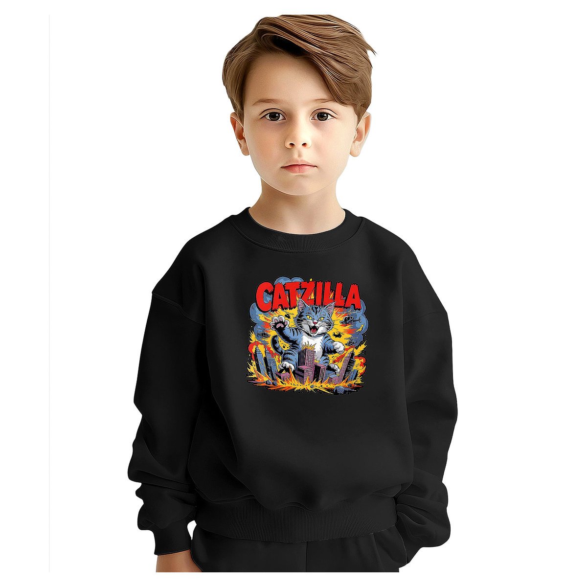 BLUZA DZIECIĘCA KOT CATZILLA 110-116 DLA CHŁOPCA DZIEWCZYNKI