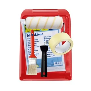 Zestaw malarski 18 cm rolka kuweta folia pędzel 30 mm taśma - Pędzle i wałki - miniaturka - grafika 1
