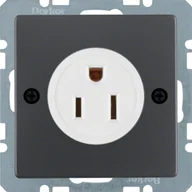 Gniazdka elektryczne - Berker Gniazdo z uziemieniem standard USA/KANADA NEMA 5-15 R, Q.1/Q.3/Q.7 - antracyt mat - miniaturka - grafika 1