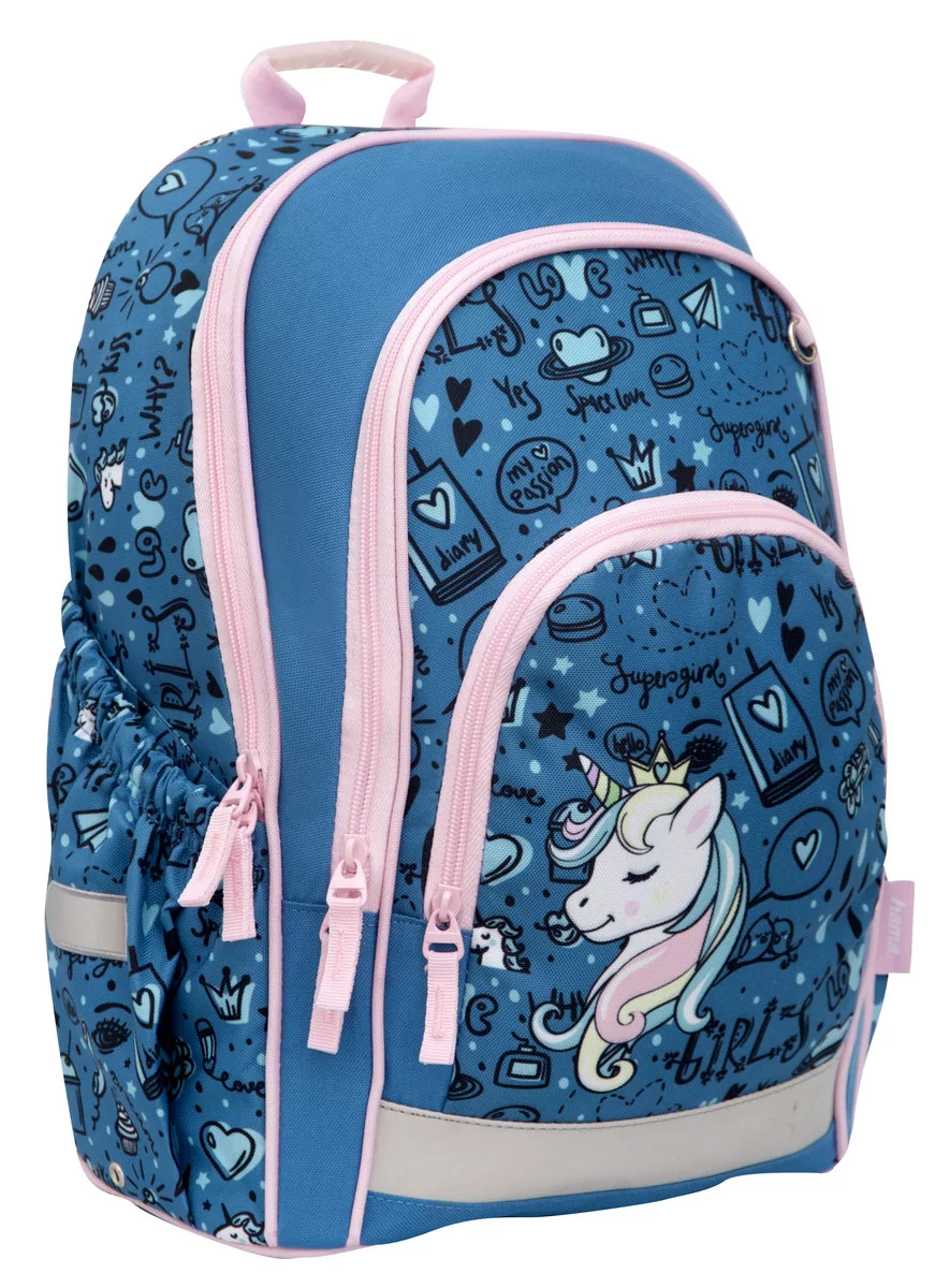 Hama Plecak szkolny blue unicorn
