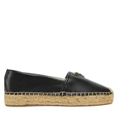 Espadryle damskie - Espadryle Guess FLJLND LEA14 Czarny - miniaturka - grafika 1