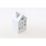 Ozdoby bożonarodzeniowe - Figurka ceramiczna domek 8 x 8 x 15 cm biały - miniaturka - grafika 1