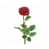 Balony i akcesoria - Róża gałązka czerwona sztuczna dekoracyjna 68cm - miniaturka - grafika 1