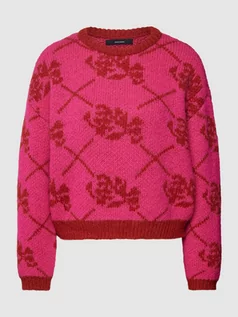 Swetry damskie - Sweter z dzianiny ze zwierzęcym wzorem model ‘ZELMA’ - grafika 1