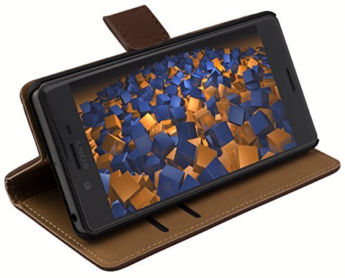 mumbi pokrowiec Bookstyle Case kompatybilny z Sony Xperia X Performance etui na telefon komórkowy Case Wallet, brązowy