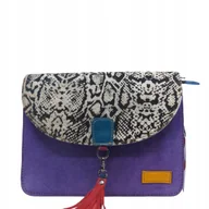 Torebki damskie - Torebka klasyczna damska zamszowa odpinany chwost brelok OLIVKA - miniaturka - grafika 1