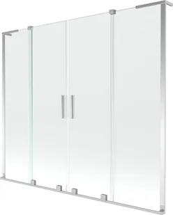 Mexen Velar L Duo parawan nawannowy 2-skrzydłowy rozsuwany 200 x 150 cm, transparent, chrom - 896-200-003-02-01 - Parawany nawannowe - miniaturka - grafika 1