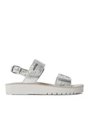 Buty dla dziewczynek - Geox Sandały J S.Costarei G. A J15EAA 000BN C1007 M Srebrny - miniaturka - grafika 1