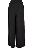 Spodnie damskie - Urban Classics Damskie spodnie dresowe z szerokimi nogawkami, czarny, XL - miniaturka - grafika 1