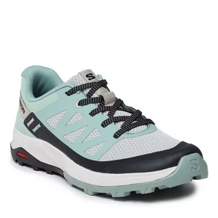 Buty trekkingowe damskie - Trekkingi Salomon Outrise W L47160300 Granite Green/Green Ash/Tender Peach - grafika 1