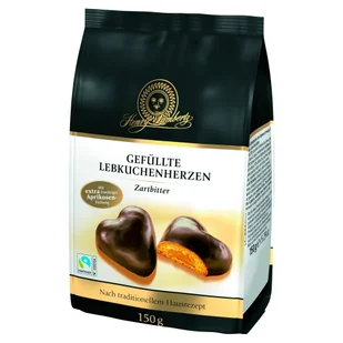 Lambertz Serca piernikowe z nadzieniem morelowym pokryte czekoladą 150 g - Ciastka - miniaturka - grafika 1