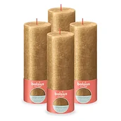Świece - Bolsius Rustykalne świece pieńkowe Shimmer, 6 szt., 190x68 mm, złote Sfeerpunt - miniaturka - grafika 1