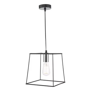 Lampa wisząca Tower 1 Light Single Pendant Matt Black Polished Chrome - Lampy sufitowe - miniaturka - grafika 1