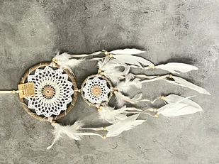 Łapacz snów szydełkowy boho dekoracja ścienna amulet idealny prezent 17cm - Wyposażenie pokoiku dziecięcego - miniaturka - grafika 1