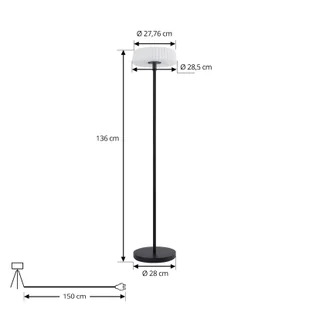 Lindby Lampa stojąca LED solarna Samine, czarny, metal, ściemniany - Lampy ogrodowe - miniaturka - grafika 1