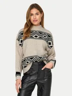 Swetry damskie - ONLY Golf Victoria 15321179 Beżowy Regular Fit - miniaturka - grafika 1