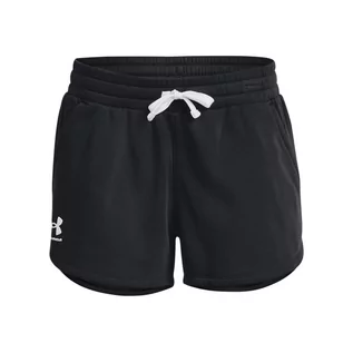 Spodenki męskie - Under Armour, Spodenki dresowe damskie, Rival Fleece Short, 1376257-001, Czarne, Rozmiar L - grafika 1