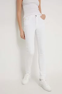 Desigual jeansy damskie kolor biały - Spodnie damskie - miniaturka - grafika 1
