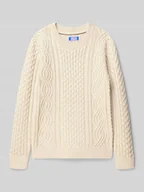 Swetry dla chłopców - Sweter z dzianiny o kroju regular fit z fakturowanym wzorem model ‘Sean’ - miniaturka - grafika 1