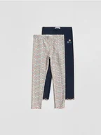 Spodnie i spodenki dla dziewczynek - Reserved - Bawełniane legginsy 2 pack - wielobarwny - miniaturka - grafika 1