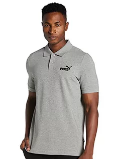 Koszulki męskie - Puma Męska koszulka polo Ess Pique szary (Medium Gray Heather) XXL 58667403 - grafika 1