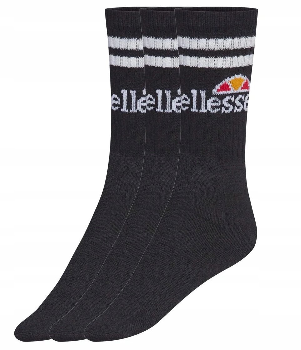 SKARPETKI ELLESSE CZARNE 3-PAK UNISEX DŁUGIE Sport Socks 3-Pack Unisex Black 43-46
