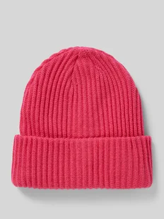 Czapka beanie z prążowanej dzianiny z brzegiem model ‘HEXO’ - Czapki damskie - miniaturka - grafika 1