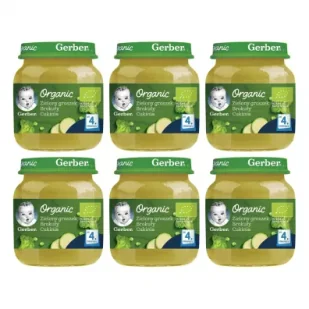 Gerber Organic Obiadek zielony groszek brokuły cukinia dla niemowląt po 4 miesiącu Zgrzewka 6 x 125 g Bio - Dania dla dzieci - miniaturka - grafika 1