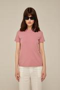 Koszulki i topy damskie - T-shirt z bawełny Supima : Kolor - Różowy, Rozmiar - 34 - Bombshe - miniaturka - grafika 1