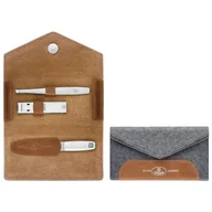 Zestawy kosmetyków damskich - Zwilling ZWILLING TWINOX 97698-005-0 zestaw do manikiuru, filc i skóry, 3-częściowy, szary, pedicure w podróży - miniaturka - grafika 1