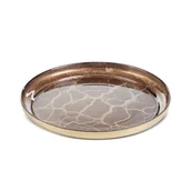 Tace i patery - Patera 21x2 Suzi złota brązowa ze szkła artystycznego Eurofirany - miniaturka - grafika 1