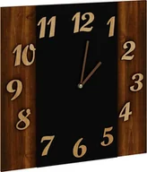 Zegary - Elior zegar ścienny z drewna i szkła Sigan orzech 7857 - miniaturka - grafika 1