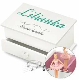 Szkatułka na biżuterię z pozytywką i szufladką z nadrukiem dla dziewczynki - Pozytywki dla dzieci Szkatułka na biżuterię z pozytywką i szufladką z nadrukiem dla dziewczynki - Pozytywki dla dzieci - miniaturka - grafika 1