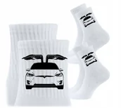 Skarpetki męskie - 3x Skarpetki Urodziny Prezent Skarpety dla kierowcy auta TESLA - miniaturka - grafika 1