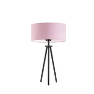 Lampy stojące - Lampka nocna LYSNE Alta, jasnoróżowa, czarna, E27, 50x30 cm - miniaturka - grafika 1